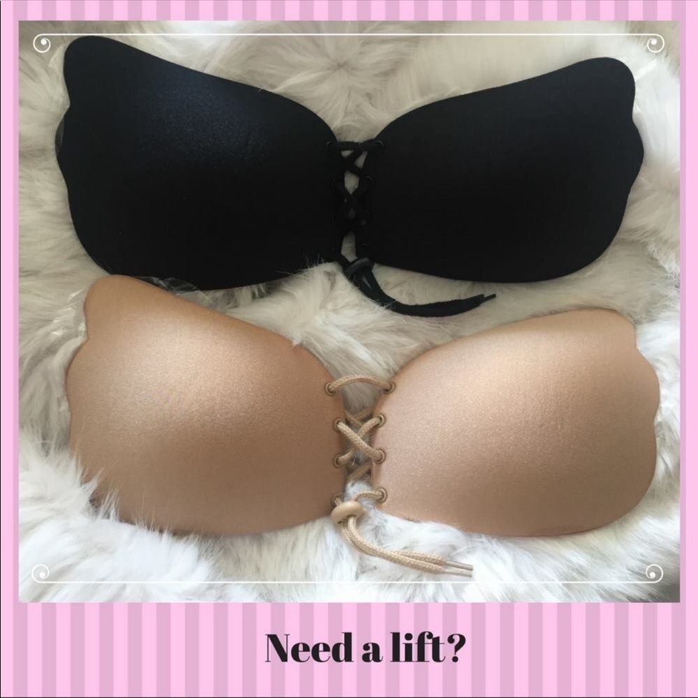 Nude and Black Cleavage Enhanced Bra - Picture 2 of 6